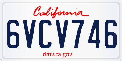 CA license plate 6VCV746