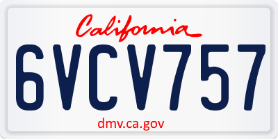 CA license plate 6VCV757