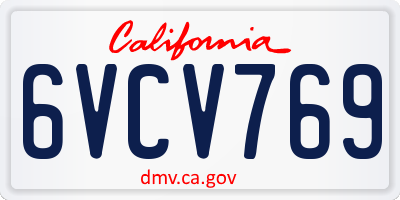 CA license plate 6VCV769