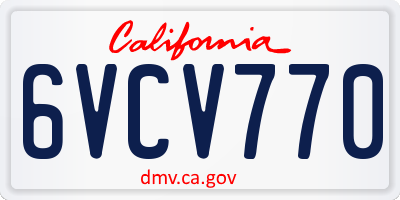CA license plate 6VCV770