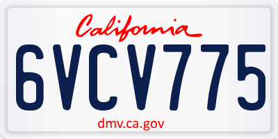 CA license plate 6VCV775