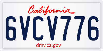 CA license plate 6VCV776