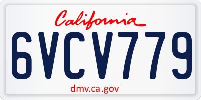 CA license plate 6VCV779