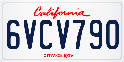 CA license plate 6VCV790