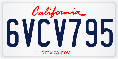 CA license plate 6VCV795