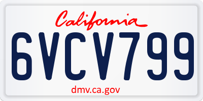 CA license plate 6VCV799
