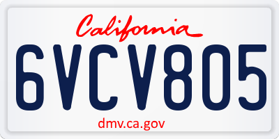 CA license plate 6VCV805