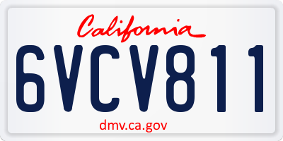 CA license plate 6VCV811