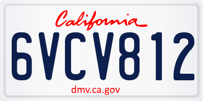 CA license plate 6VCV812