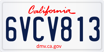 CA license plate 6VCV813