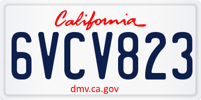 CA license plate 6VCV823