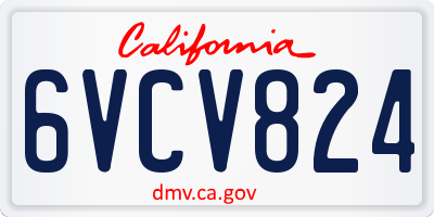 CA license plate 6VCV824