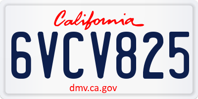 CA license plate 6VCV825