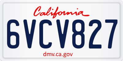 CA license plate 6VCV827