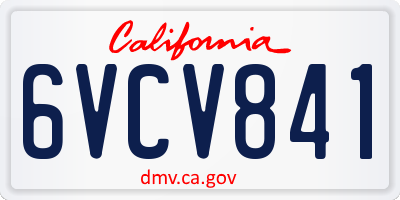 CA license plate 6VCV841