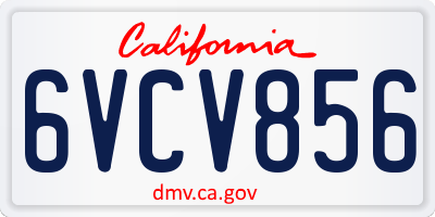CA license plate 6VCV856