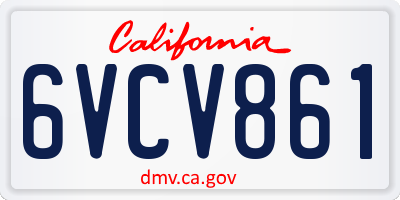 CA license plate 6VCV861