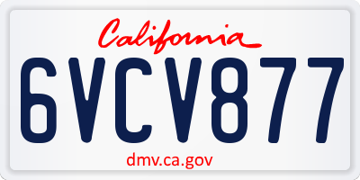 CA license plate 6VCV877