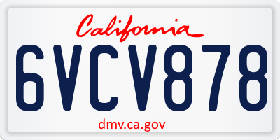 CA license plate 6VCV878