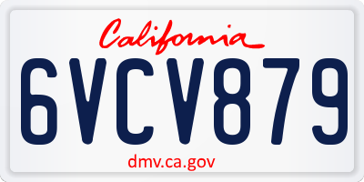 CA license plate 6VCV879