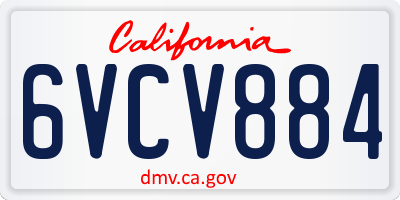 CA license plate 6VCV884