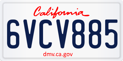 CA license plate 6VCV885
