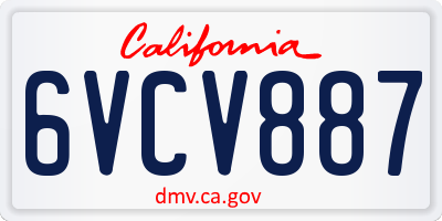 CA license plate 6VCV887