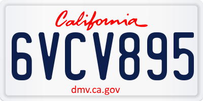 CA license plate 6VCV895