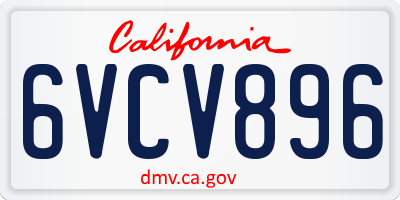 CA license plate 6VCV896