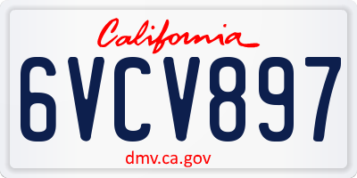 CA license plate 6VCV897