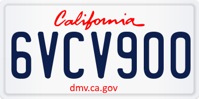 CA license plate 6VCV900