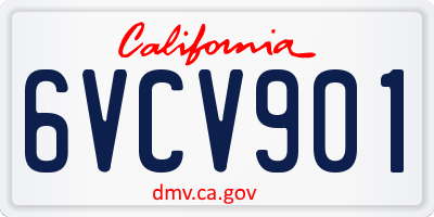 CA license plate 6VCV901