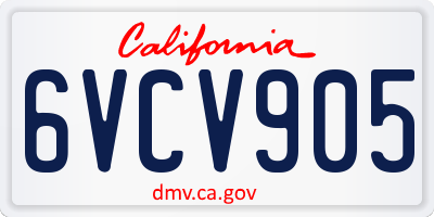 CA license plate 6VCV905