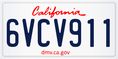 CA license plate 6VCV911