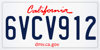 CA license plate 6VCV912