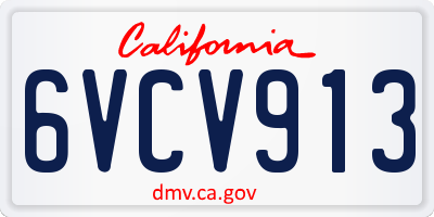 CA license plate 6VCV913