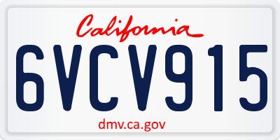 CA license plate 6VCV915