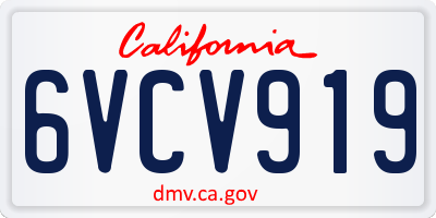 CA license plate 6VCV919