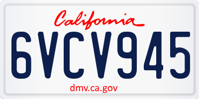 CA license plate 6VCV945
