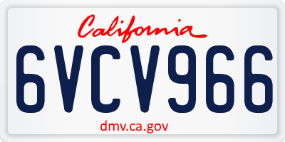 CA license plate 6VCV966