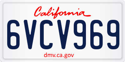 CA license plate 6VCV969