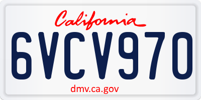 CA license plate 6VCV970