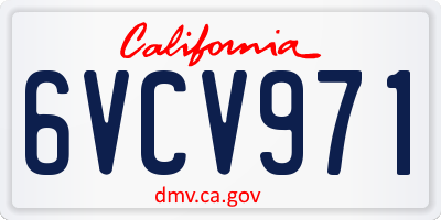 CA license plate 6VCV971