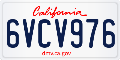 CA license plate 6VCV976