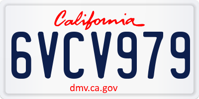 CA license plate 6VCV979