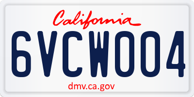 CA license plate 6VCW004
