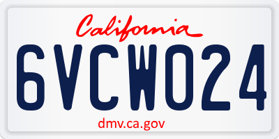 CA license plate 6VCW024