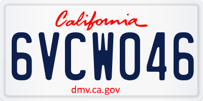 CA license plate 6VCW046