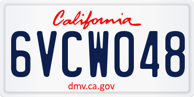 CA license plate 6VCW048