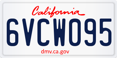 CA license plate 6VCW095